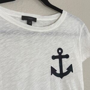 J Crew Womens XXS Plaid Anchor Cotton T Shirt Nautical Sailor Preppy Fisherman